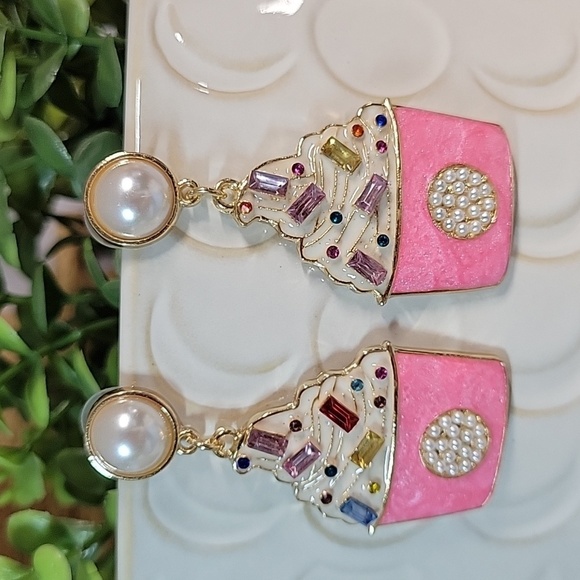 Sweet Treat Crystal Embellished Drop Earrings - Picture 6 of 7